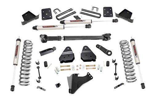 Rough Country 4.5" Lift Kit w/F Drive Shaft & V2 Shocks for Ford 17-19 F-250/350 LARGE