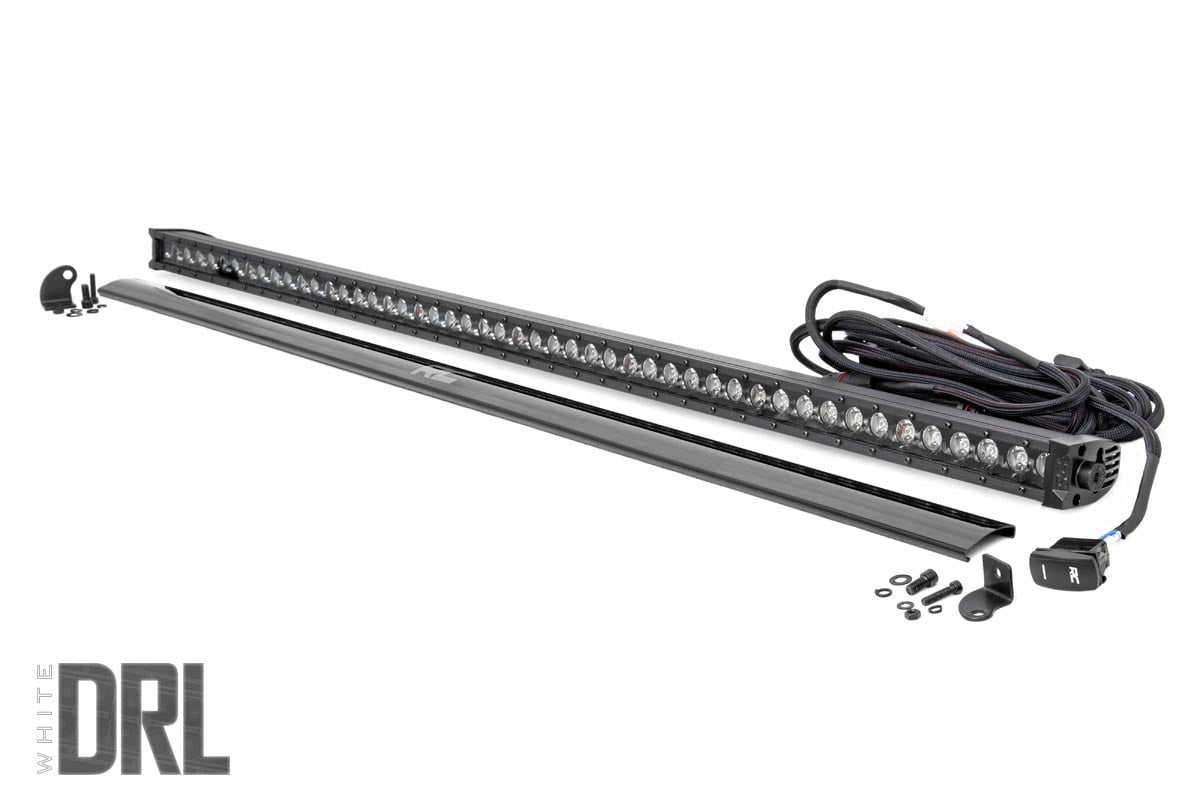 50" Straight Cree LED Light Bar - Single Row, Black Series w/ Cool White DRL MAIN