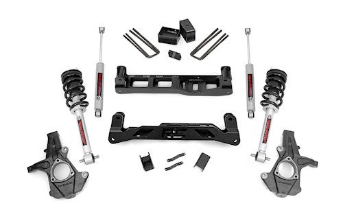 Rough Country 5in GM Lift Kit w/N3 Shocks & Struts 14-17 1500 PU 2WD|Cast Steel LARGE