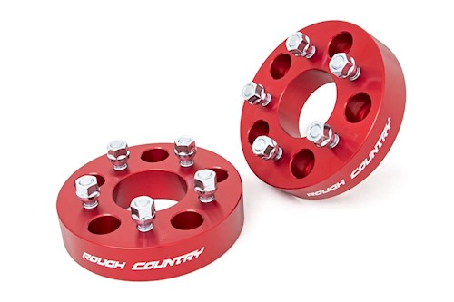 Rough Country 1.5" Wheel Adapters 5x5 to 5x4.5 For Jeep Wrangler JK/JL -1100RED LARGE