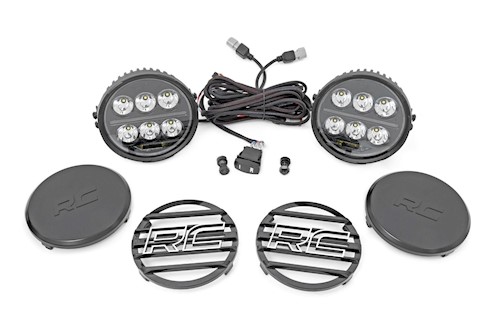 Rough Country Black Series LED Light Pair Amber DRL 6.5" Round 70805A LARGE