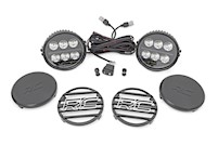 Rough Country Black Series LED Light Pair Amber DRL 6.5" Round 70805A MAIN