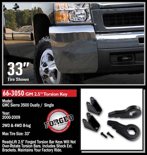 Fat Bob's Garage, Ready Lift Part #66-3050, GMC Sierra 3500 Single/Dually 3" Leveling Kit 4WD/2WD 2000-2010 (8-lug) LARGE