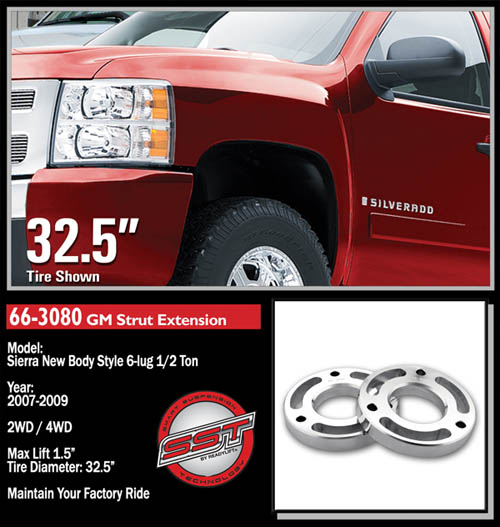 Fat Bob's Garage, Ready Lift Part #66-3080, GMC Sierra 1500 1.5" Leveling Kit New Body Style 4WD/2WD 2007-2016 (6-lug) LARGE