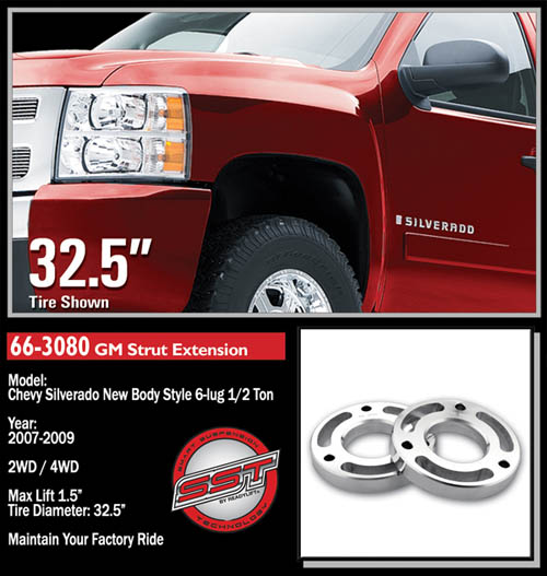 Fat Bob's Garage, Ready Lift Part #66-3080, Chevrolet Silverado 1500 1.5" Front Leveling Kit 4WD/2WD 2007-2016 (6-lug) LARGE