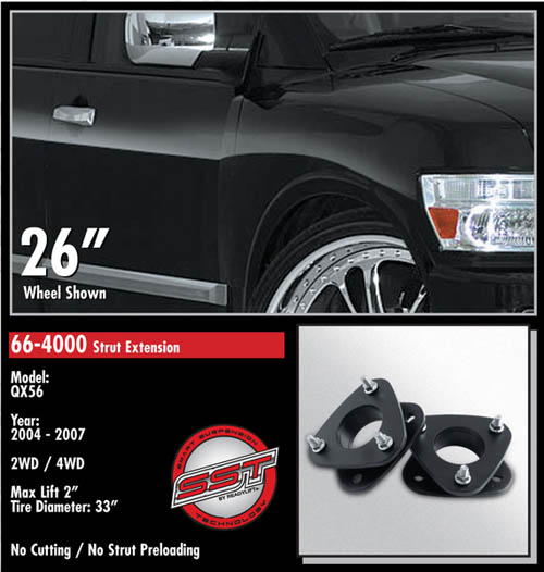Fat Bob's Garage, Ready Lift Part #66-4000, Infiniti QX 56 2" Front Leveling Kit 4WD/2WD 2004-2007 LARGE
