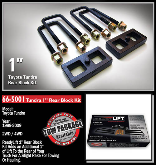 Fat Bob's Garage, Ready Lift Part #66-5001, Toyota Tundra 1" Rear Block Kit 4WD/2WD 1999-2016 LARGE