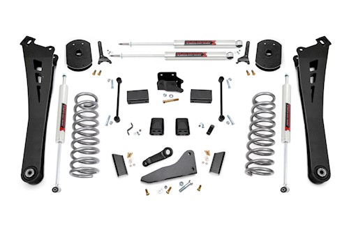 Rough Country 5 Inch Lift Kit FR Gas Coil Radius Arms M1 For Ram 250014-18 LARGE