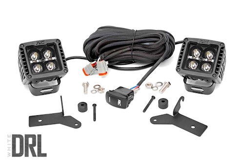 Rough Country 2" LED Lower Windshield Kit for Wrangler JL Gladiator Blk-Series LARGE