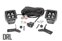 Rough Country 2" LED LWR Windshield Kit for Wrangler JL Gladiator JT Blk-Series MAIN