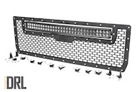Rough Country GMC Mesh Grille|30" Dual Row BLK LED Amber DRL 14-15 Sierra 1500 MAIN