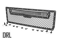 Rough Country GMC Mesh Grille|30" Dual Row BLK LED White DRL 14-15 Sierra 1500 MAIN