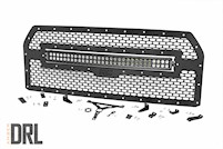 Rough Country for Ford Mesh Grille|30in Dual Row Black LED w/Amb RL 15-17 F-150 MAIN