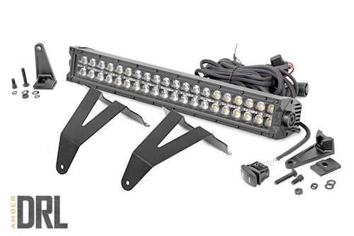 Rough Country 20" LED Bumper Kit|BLK Ser w/Amber White DRL 19-20 for RAM 1500 LARGE