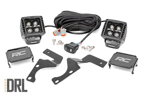 Rough Country For Toyota 2"LED Lwr Windshield Ditch Kit 14-20 4-Runner Blk-Serie LARGE
