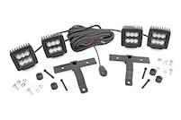 Rough Country Quad LED Light Pod Kit -Black Series for 18-23JL/2020 Gladiator MAIN