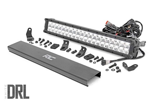 Rough Country 20"Cree LED Light Bar-Dual Row Chrome Series w/ Cool White DRL LARGE