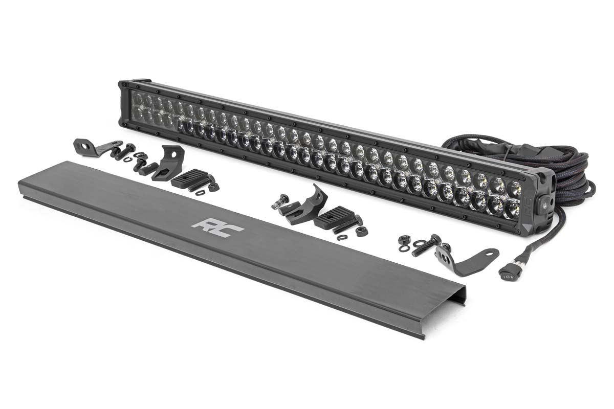 30" Cree LED Light Bar - Dual Row Black Series w/ Cool White DRL THUMBNAIL