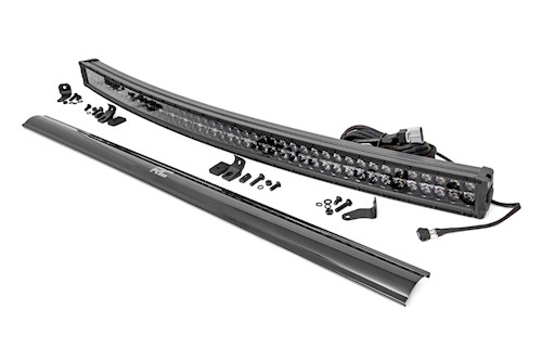 Rough Country 50" Curved Cree LED Light Bar Dual Row|Black Series w/White DRL LARGE