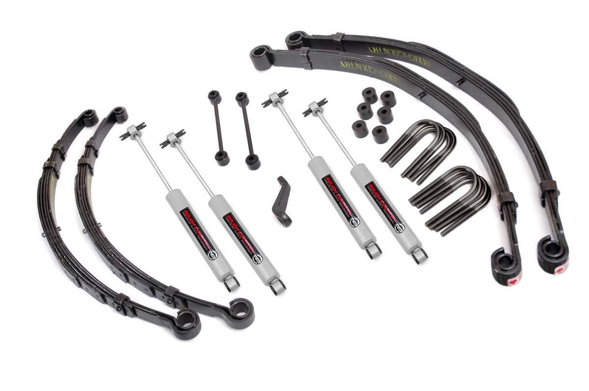 Fat Bob's Garage, Rough Country Part #675-76-81.20, Jeep CJ5/CJ7 Scrambler 4" Suspension Lift Kit 4WD 1976-1986 MAIN