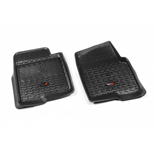 Fat Bob's Garage, Rugged Ridge, Part #82902.31, F Blk Floor Liner Pr 12 D F150 All Cabs W/Tl Logo MAIN