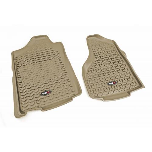 Fat Bob's Garage, Rugged Ridge, Part #83903.01, Front Floor Liners Tan Tread Lightly 02-12 Ram 150025003500 MAIN