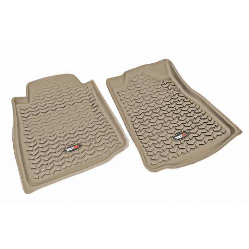Fat Bob's Garage, Rugged Ridge, Part #83904.10, Front Floor Liners Tan Tread Lightly 05-12 Toyota Tacoma MAIN