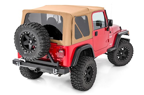 Rough Country Replacement Soft Top|Spice 97-06 TJ for Wrangler Half Steel Doors LARGE