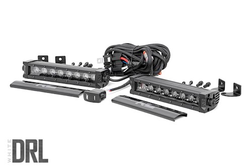Rough Country 8" Cree LED Light Bar-Single Row, Pair Black Series Cool White DRL LARGE