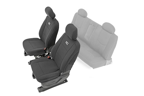 Rough Country GM Neoprene Front Seat Covers | Black [14-18 1500] 91024 LARGE