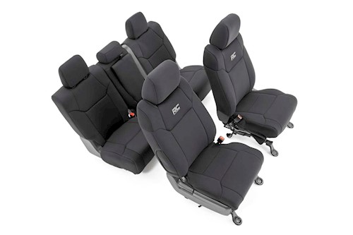 Rough Country For Toyota Neoprene Front/Rear Seat Covers 14-21 Tundra | Crew Cab LARGE