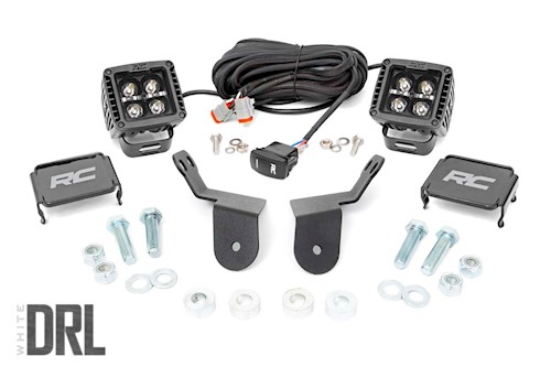 Rough Country Dual LED Cube Kit|2in Black Series w/White DRL for 16-20 Pioneer LARGE