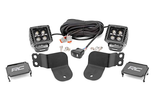 Rough Country For Polaris General Dual LED Cube Kit Black Series w/Amber DRL LARGE