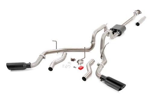 Rough Country Dual Cat-Back Exhaust System BLK Tips 09-14 F150|V8 96010 LARGE