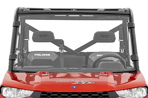 Rough Country Full Windshield | Scratch Resistant | Polaris Ranger 1000/Ranger XP 900/1000 LARGE
