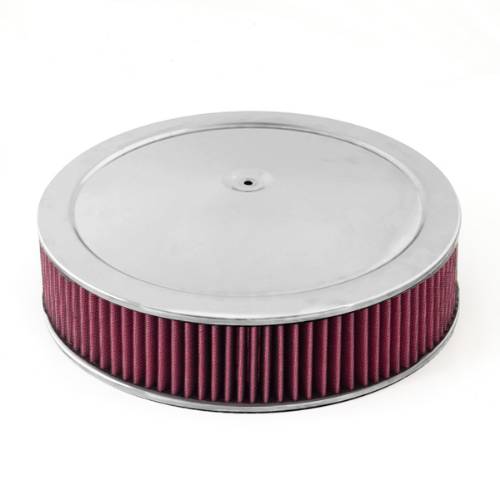 Fat Bob's Garage, Rugged Ridge, Part #17751.52, Air Cleaner Assembly, 14" Round, Chrome Lid W/Synthetic Filter THUMBNAIL