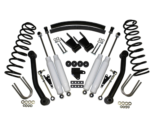 Fat Bob's Garage, Part # FBXJ4C-8KS, Jeep Cherokee XJ 4" Lift Kit w/ Performance 8000 Series Shocks 1984 - 2001 MAIN