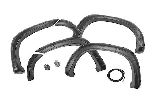 Rough Country Defender Fender Flare Chevy Silverado 1500 19-23 Painted White LARGE