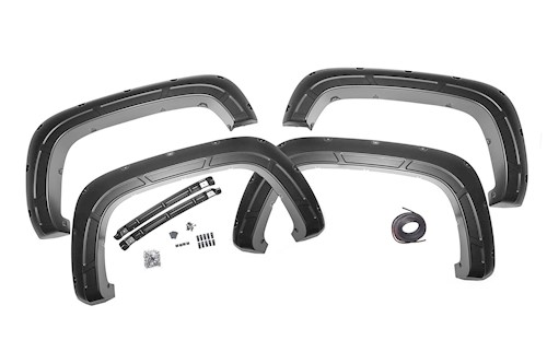 Rough Country Defender Fender Flares Silver Chevy Silverado 2500/3500 HD 20-22 LARGE