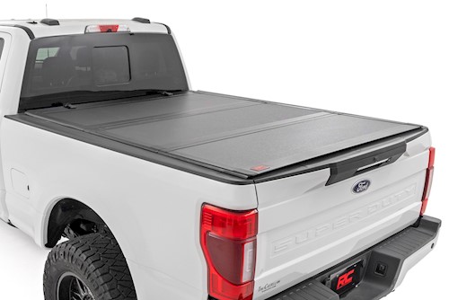 Rough Country Hard Tri-Fold Flip Up Bed Cover 6'10" Bed for Ford SuperDuty 17-23 LARGE