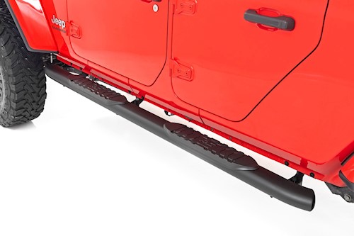 Rough Country Oval Nerf Steps Black for Jeep Gladiator JT 20-23 21015 LARGE
