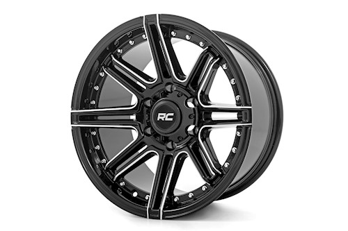 Rough Country 88 Series Wheel One-Piece Gloss Black 22x10 8x6.5 -19mm 88221010 LARGE