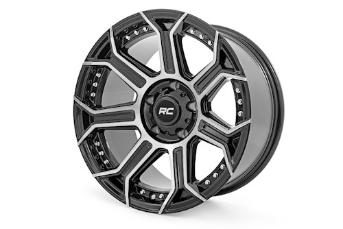 Rough Country 89 Series Wheel 1-Piece Black Machined Gun Metal 17x9 5x4.5 -12mm LARGE