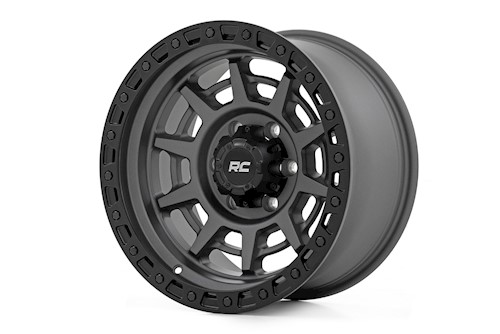 Rough Country 85 Series Simulated Beadlock Gunmetal Gray/Black 17x9 6x135 -12mm LARGE
