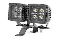 Rough Country Quad LED Light Pod Kit-BLK Amber DRL fits 18-23JL/20 Gladiator MAIN