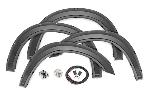 Rough Country Pocket Fender Flares PXJ Diamond Black for Ram 2500 2010-2018 LARGE