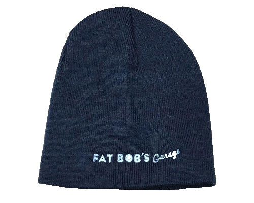 Fat Bob's Garage Black Embroidered Beanie MAIN