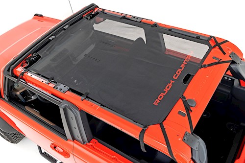 Rough Country Mesh Bikini Top Plus Black for Ford Bronco 4-Door 2021-2022 85116 LARGE