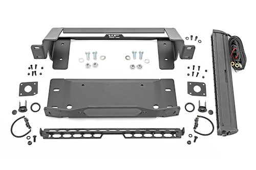 Rough Country Winch Mount All Models 20" Black LED W/ DRL for Ford Bronco 21-22 LARGE