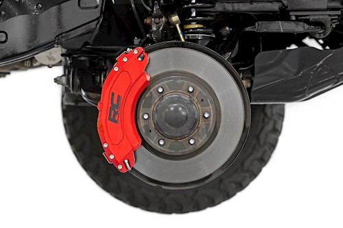 Rough Country Caliper Cover Red RR Brakes For Ford F-150 15-20/Expedition 18-22 LARGE